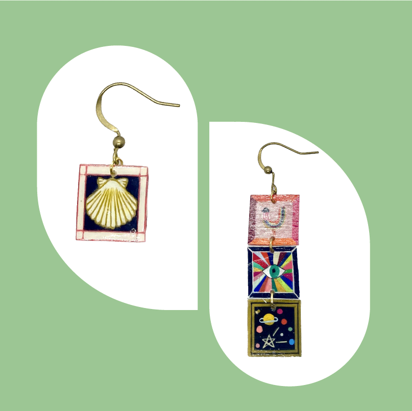 Cadres collorés avec des illustration à la main